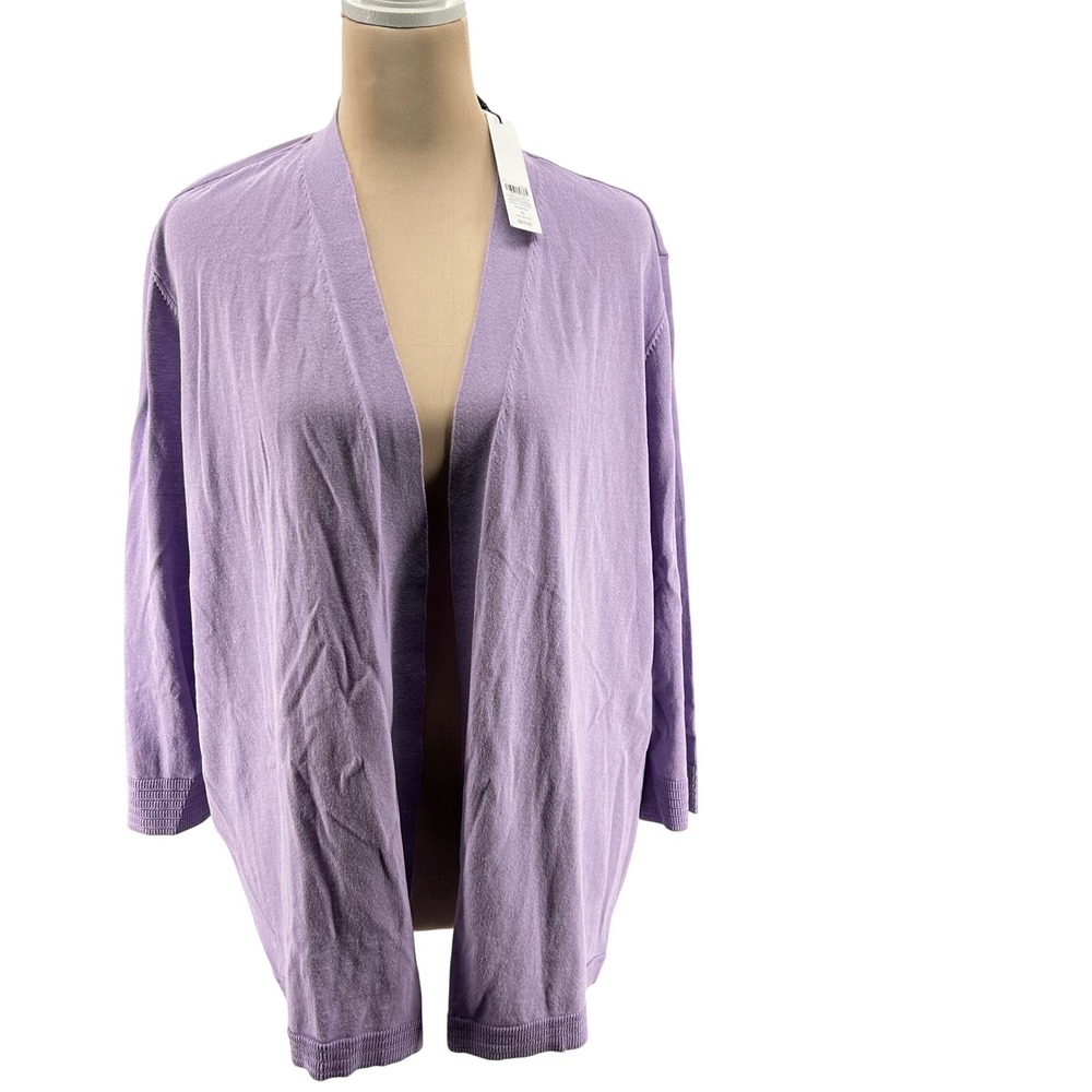 Chico's‎ Women Lavender Purple Open Front Cardigan Sweater Size 4 XXL New A0281